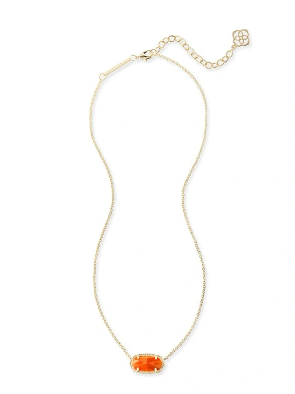 Kendra Scott Elisa Orange Gold Tone Necklace - Picture 1 of 4